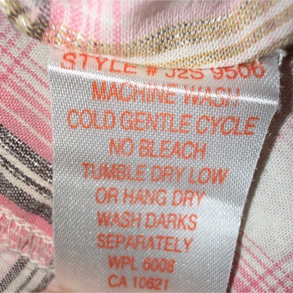 Panhandle‎ Slim Western Plaid Studded Embroidered Snap Shirt Women's Medium - Picture 12 of 13